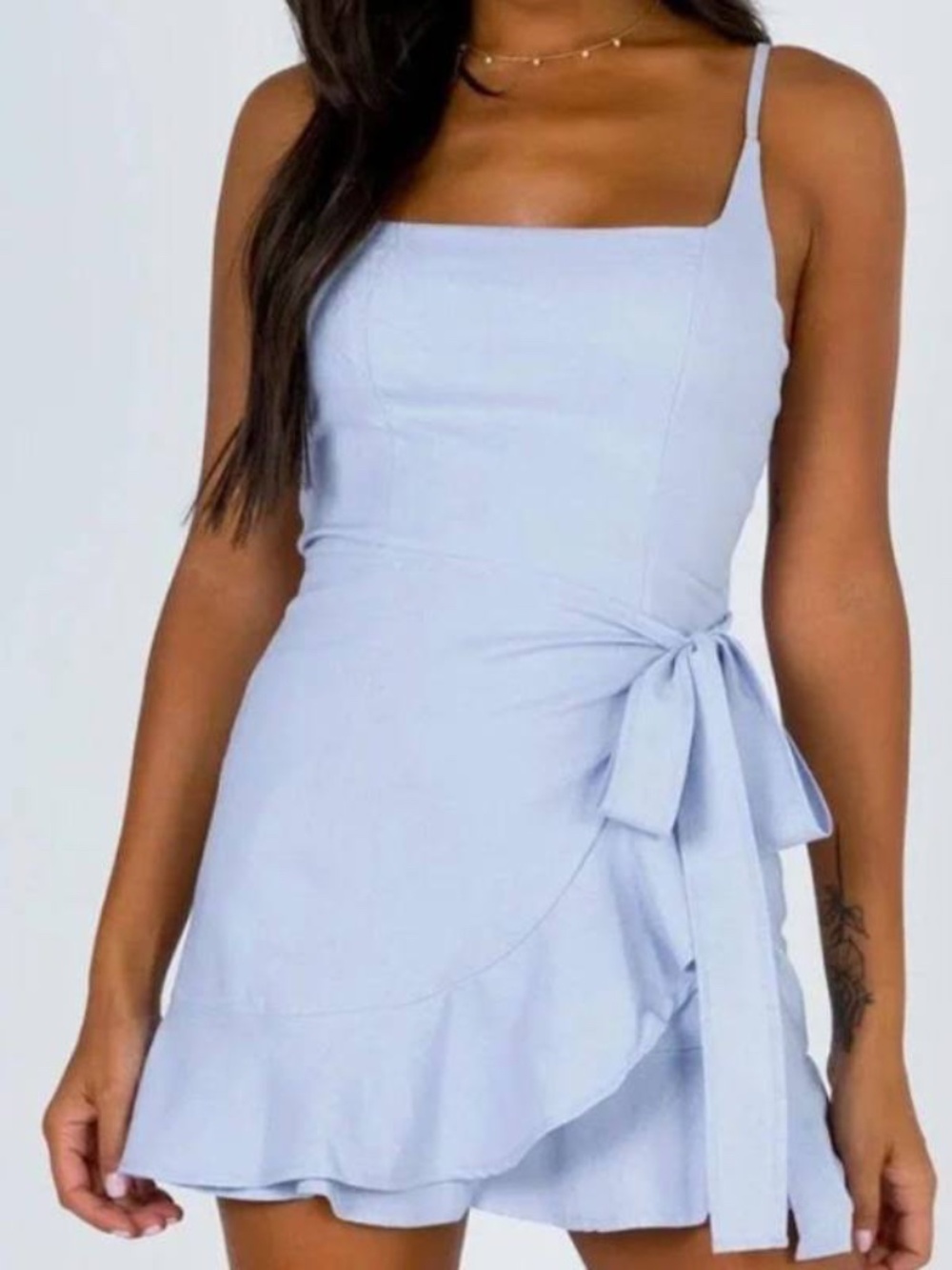 PRINCESS POLLY BLUE WRAP DRESS NWT